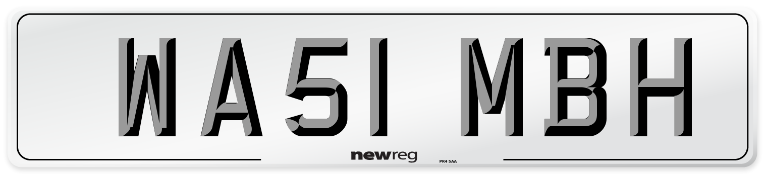 WA51 MBH Number Plate from New Reg